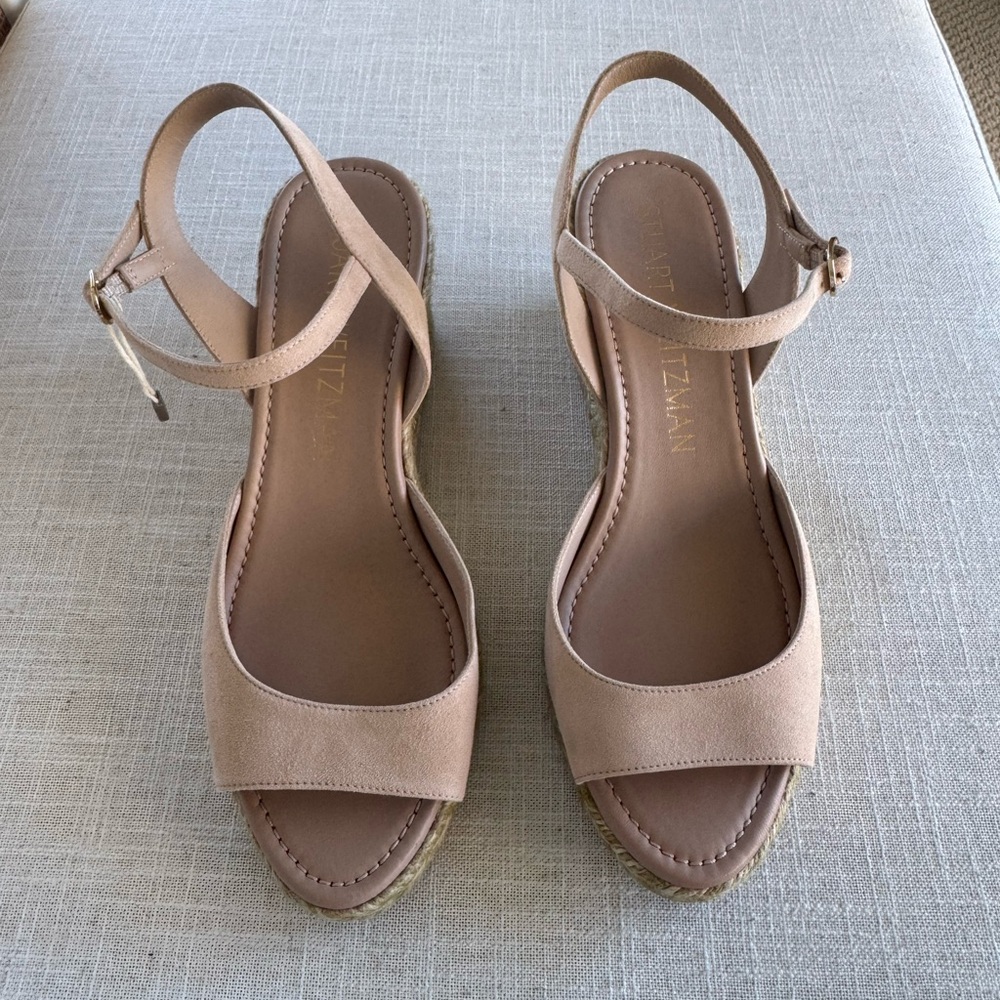 Stuart Weitzman Nude Espadrille Wedge